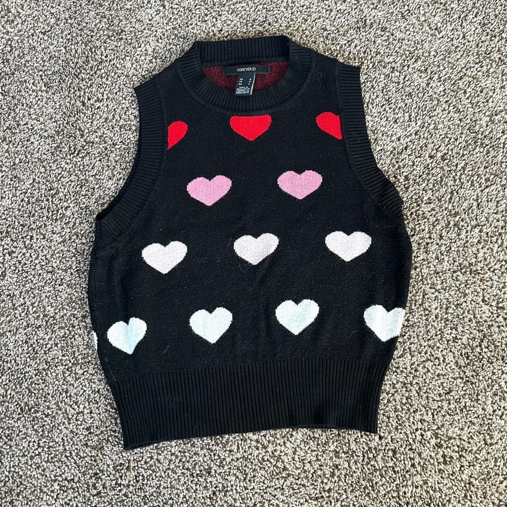 Forever 21 Hearts Sweater Vest
